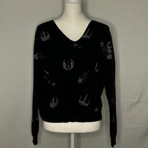 Star Wars Her Universe Rebel Symbols Black Knit Sweater Women’s SM